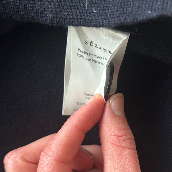 Sézane Betty Cardigan in Navy Crochet Size M - Picture 9 of 11